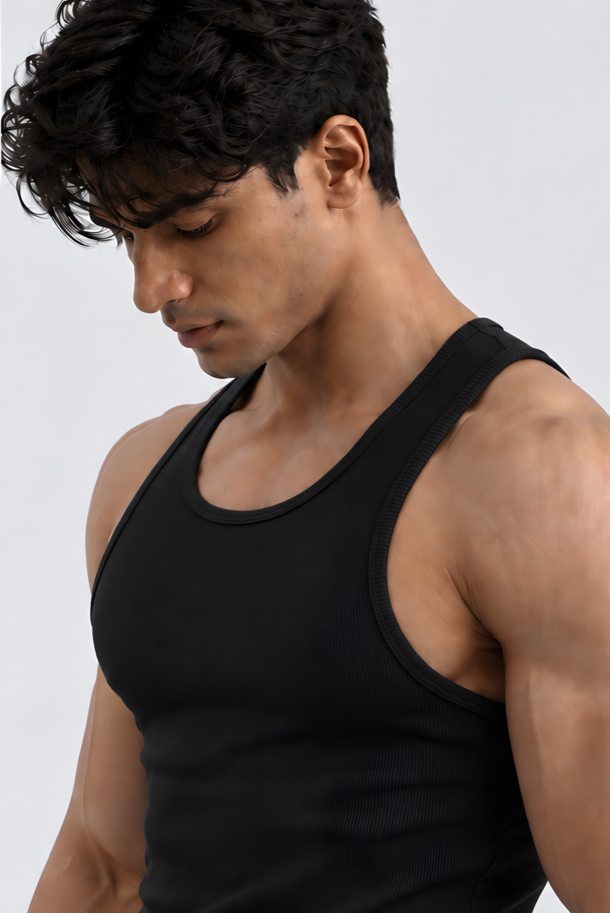 Ribbed Vest Black