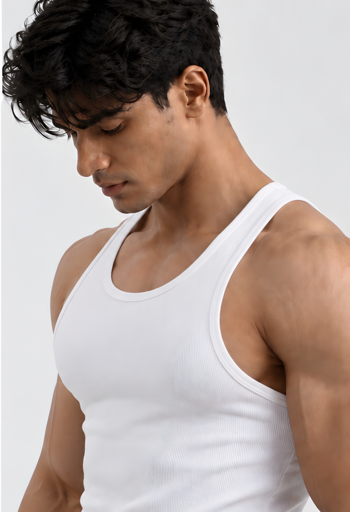Ribbed Vest White