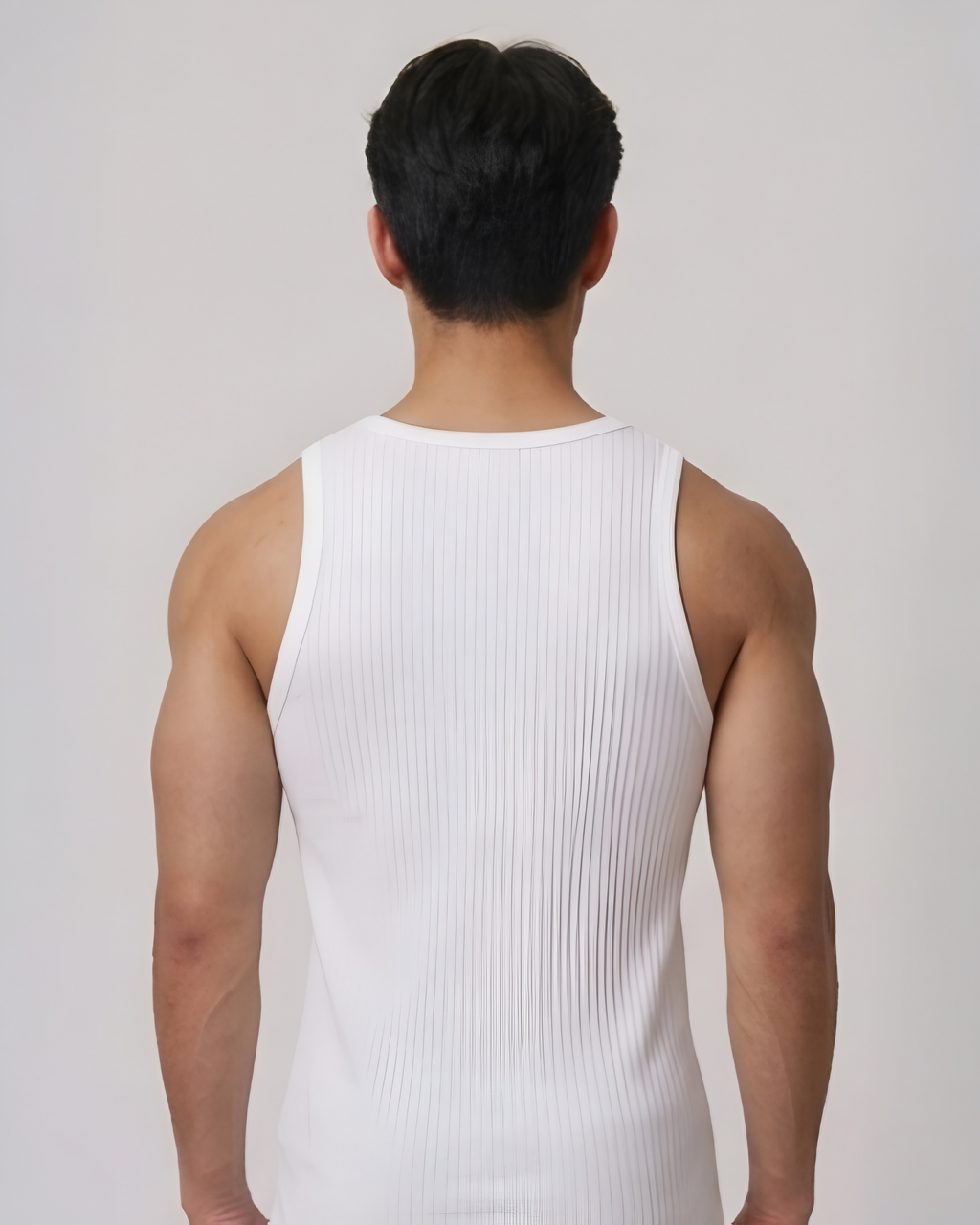 WHITE RIBBED VEST