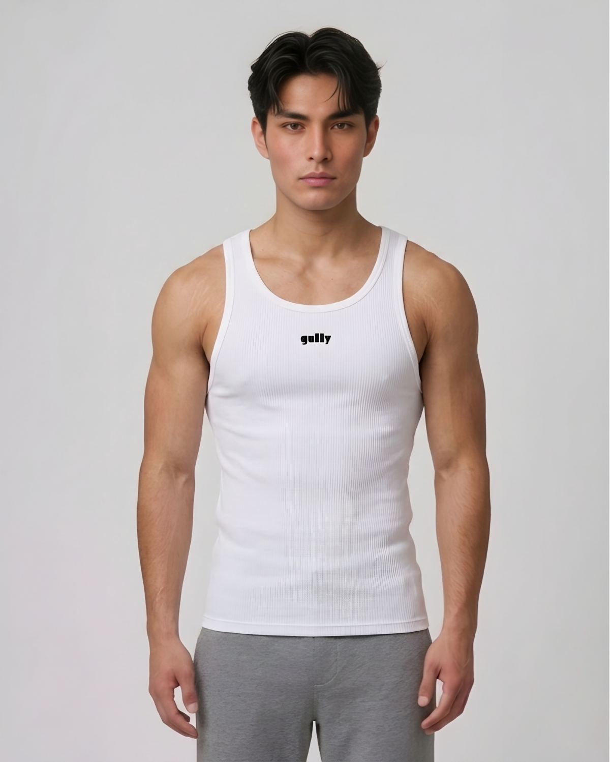 WHITE RIBBED VEST